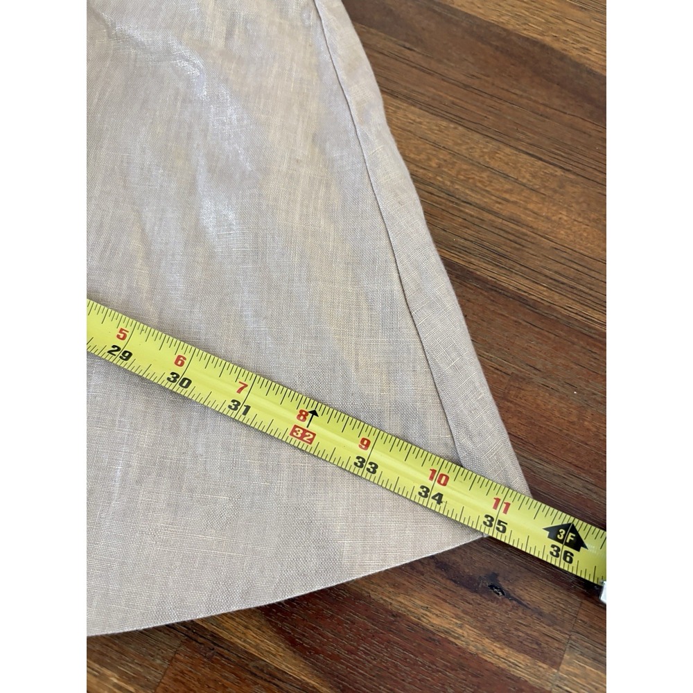 SEE BY CHLOE Linen Skirt SIZE 2 /36 Beige With Gold Thread Sparkle Pleated Mini - Picture 13 of 16